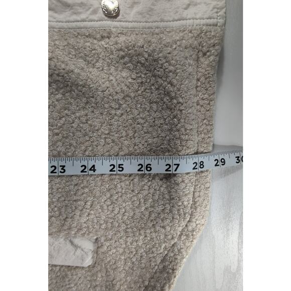 New Tommy Hilfiger Womens XXL Faux Sherpa Snap Button Jacket Coat Beige Warm - Picture 14 of 15